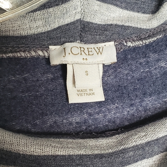 J. Crew Factory Blue Striped Tunnelneck Sweatshirt Pullover S - Picture 7 of 7